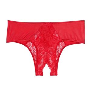 💋sexy open crotch  cheeky Red Lace Women's Panties